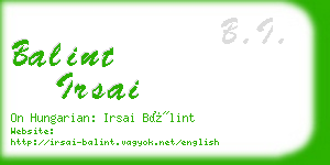 balint irsai business card